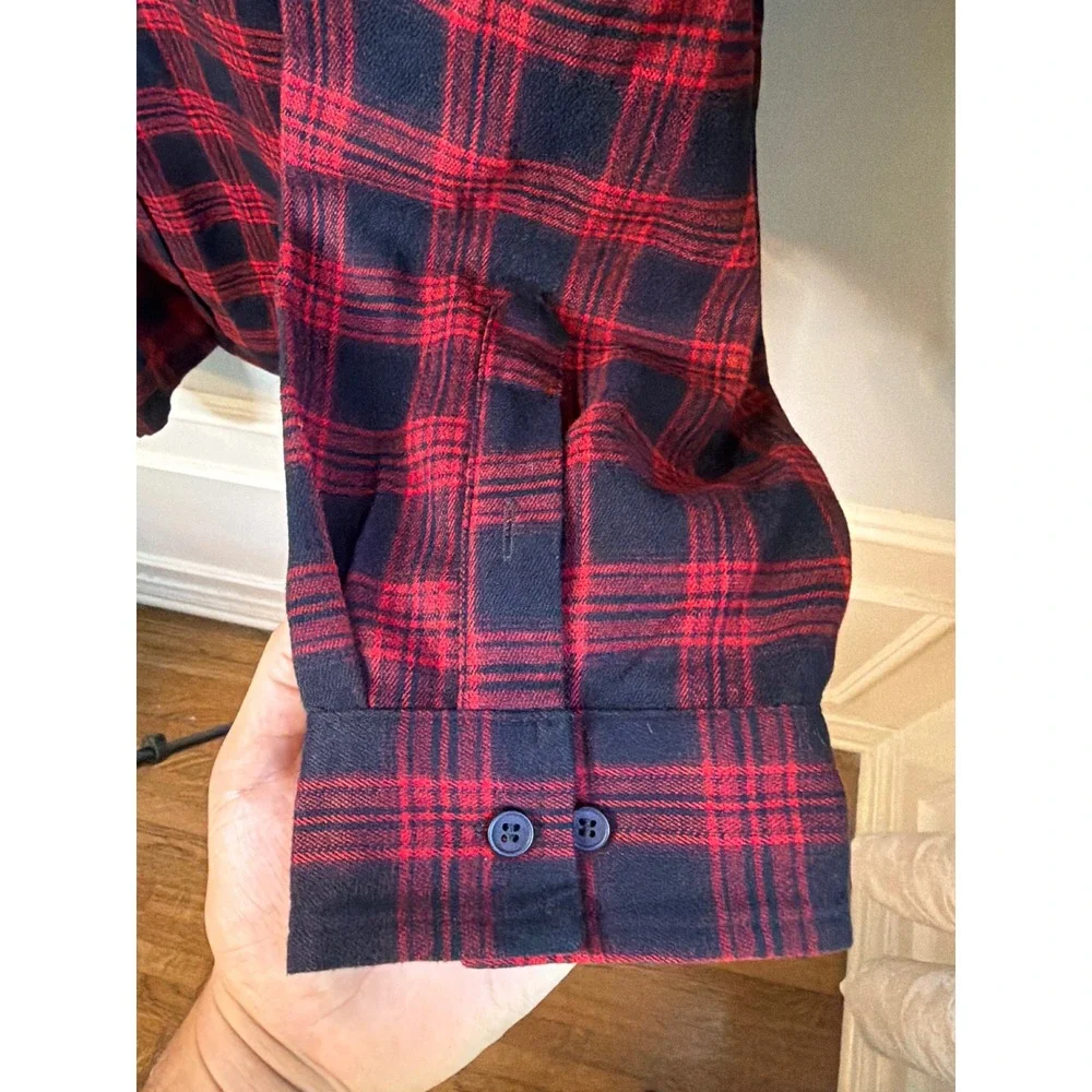 Kill Crew Porrada Series Red Black Plaid Flannel Shirt Mens 4XL Flaming Skull